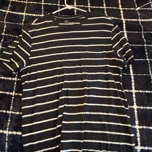 Public Opinion - Classic Black and White Striped Men's Tee